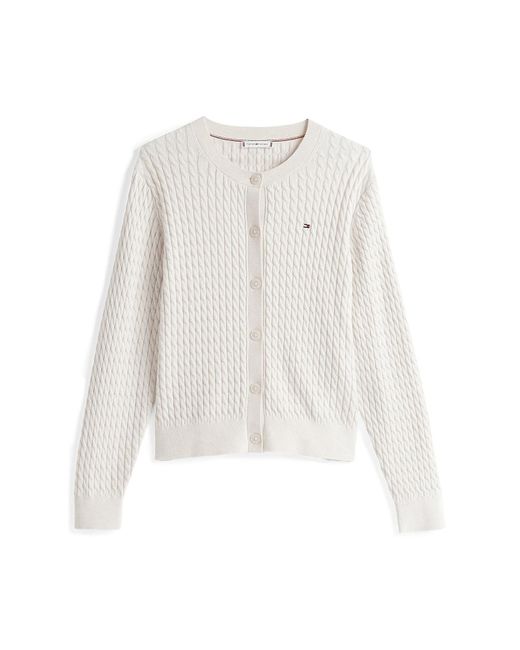 Tommy Hilfiger White Strickjacke