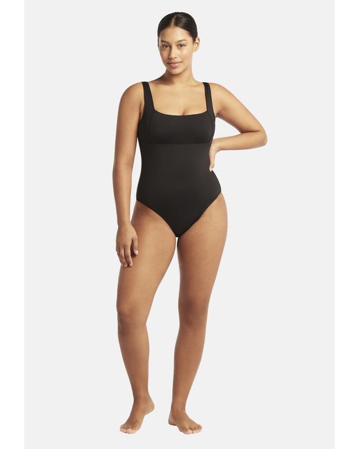 Sea Level Black Badeanzug Essentials