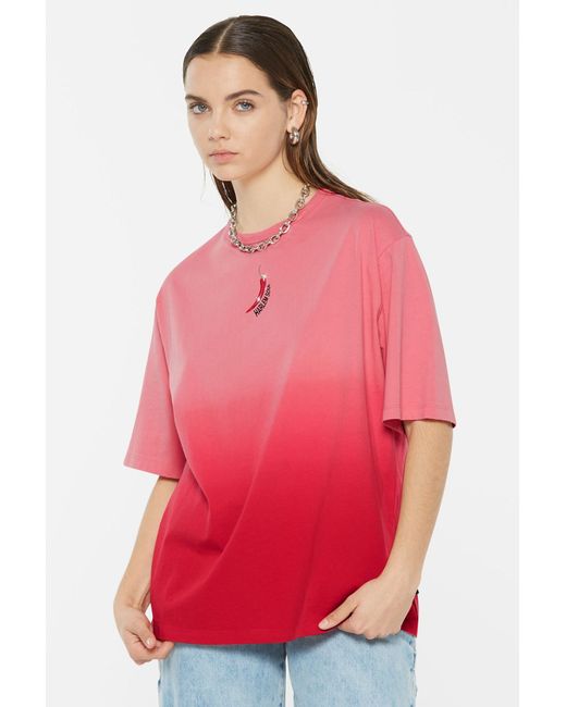 Harlem Soul Pink Pau-La T-Shirt Oversized Dip Dyed