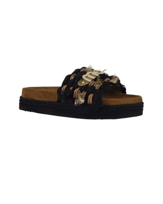 Mou Black Pantolette