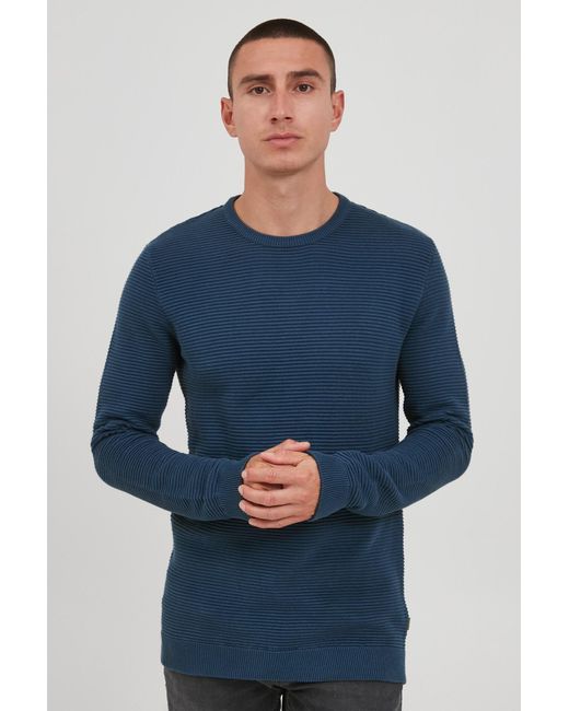 Solid Strickpullover 'nicholas' in Blue für Herren