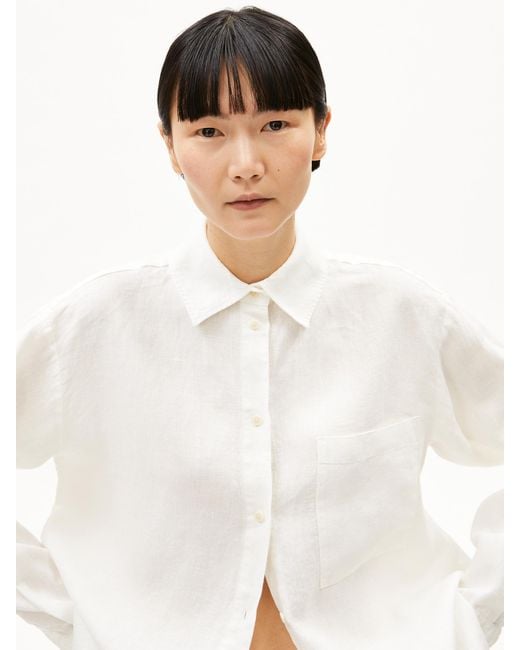ARMEDANGELS White Bluse Maalgaa Pure Lino