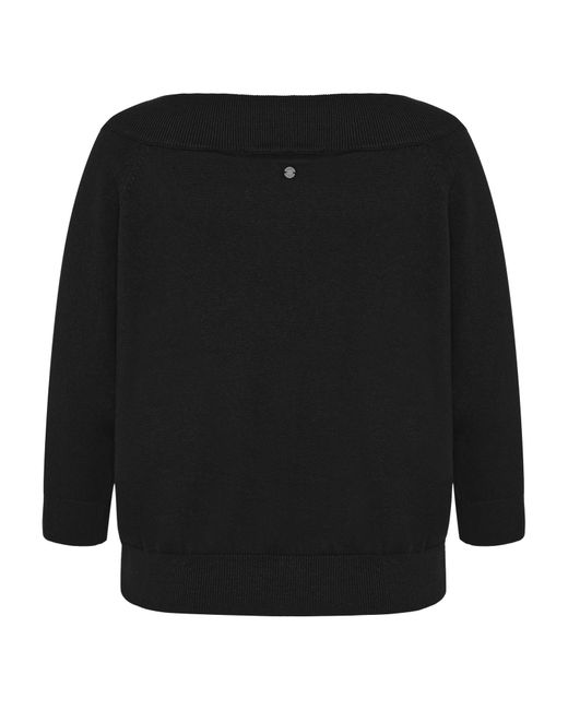 Zero Black Strickpullover Mit Carmenausschnitt