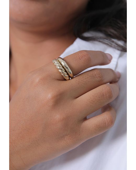 Elli Premium Metallic Ring-Set Twisted
