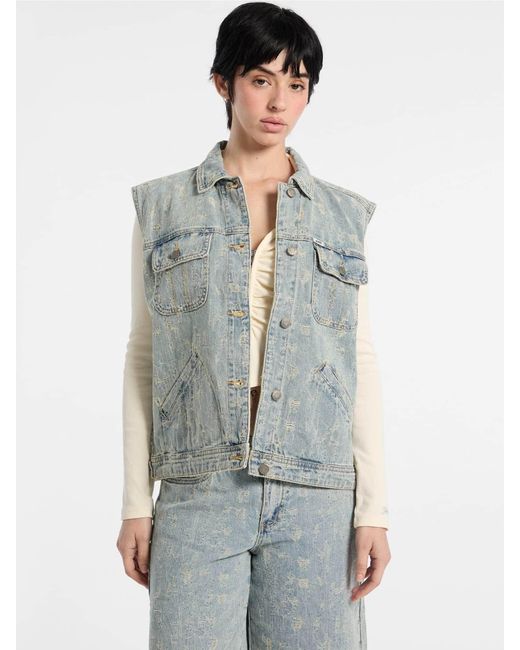 Guess Blue Weste 'Trucker'