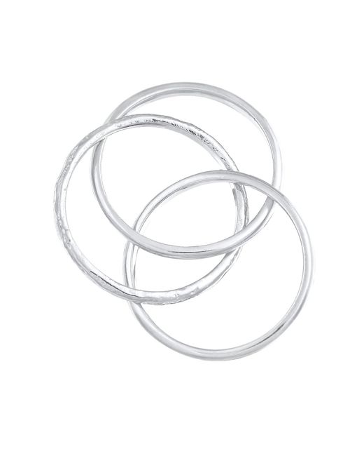 Elli Jewelry Metallic Ring Ring Set, Textured