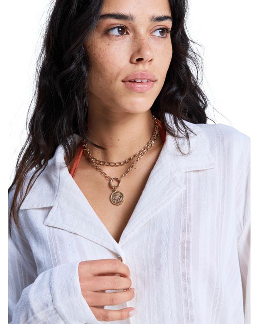 Roxy White Bluse Sunset Back