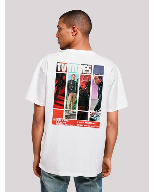 F4NT4STIC T-Shirt Tv Times Patrick Mcgoohan The Prisoner 1967 Cover in White für Herren