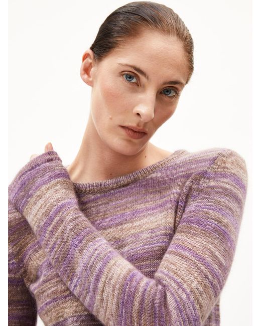 ARMEDANGELS Purple Strickpullover Royaa Stampato