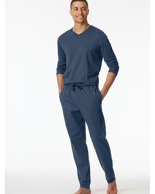 Schiesser Pyjamahose Mix Relax in Blue für Herren