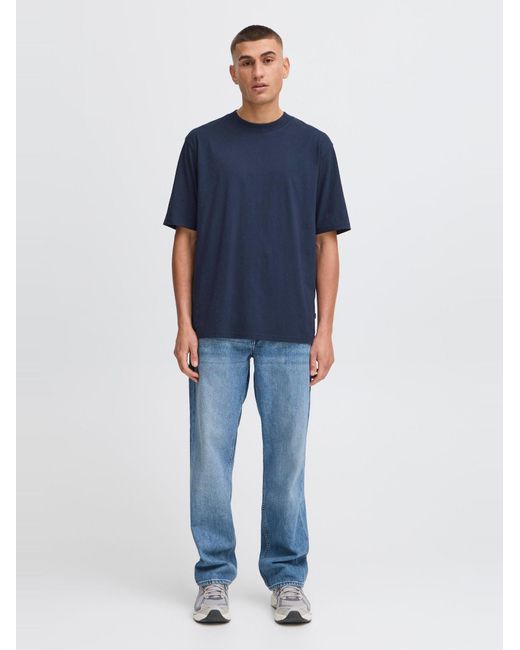 Solid Rundhalsshirt Sdbilop in Blue für Herren