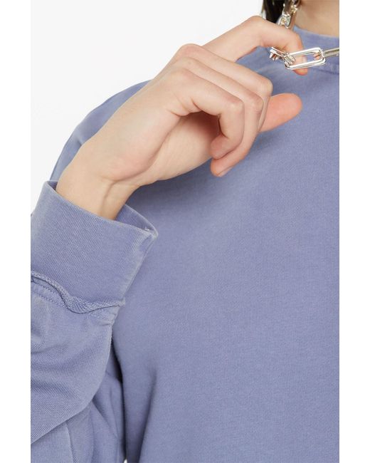 Harlem Soul Blue Lo-La Cropped Sweatshirt Printed