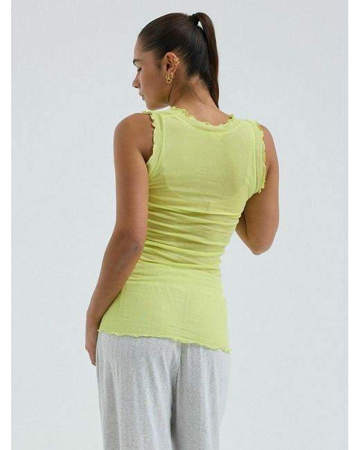 Seamless Basic Green Top Flounce