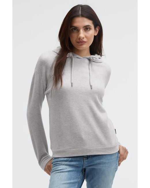 SOCCX Gray Hoodie Aus Flauschstrick