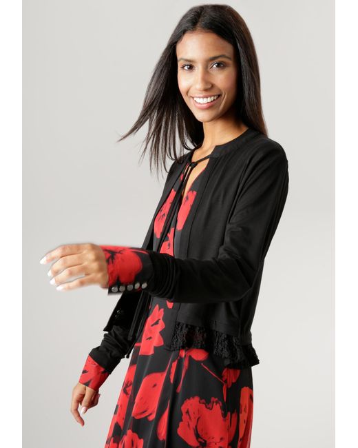 Aniston SELECTED Black Strickjacke
