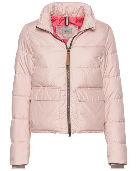 Camel Active Pink Cropped Pufferjacke Aus Recyceltem Polyester