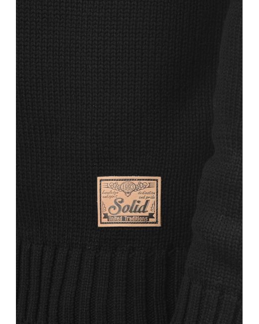 Solid Strickpullover Petro in Black für Herren
