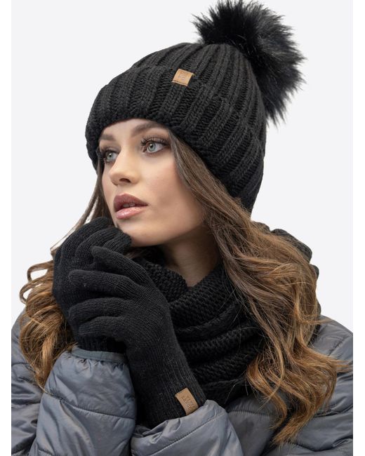 Vivience Black Mütze 70100 Set