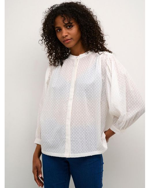Kaffe White Bluse Ka Roca