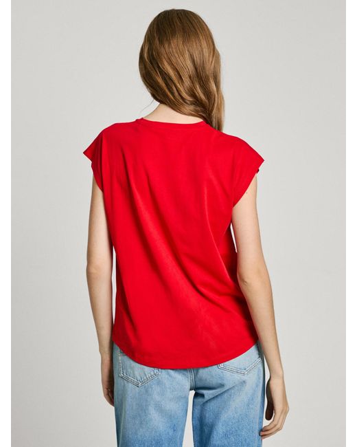 Pepe Jeans Red T-Shirt 'Blooma'
