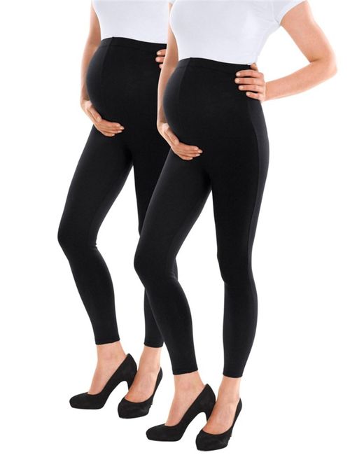 Neun Monate Black Umstandsleggings (Packung, 2 Stück)