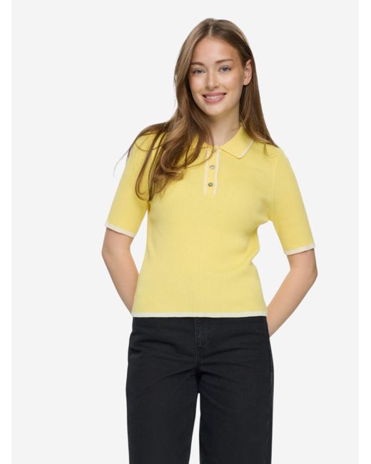 Numph Yellow Strickpullover Mit Halbarm Nualora Pullover