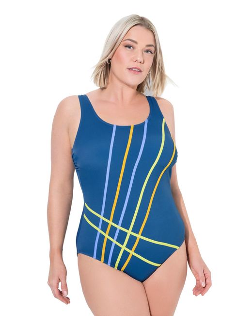 Ulla Popken Blue Badeanzug