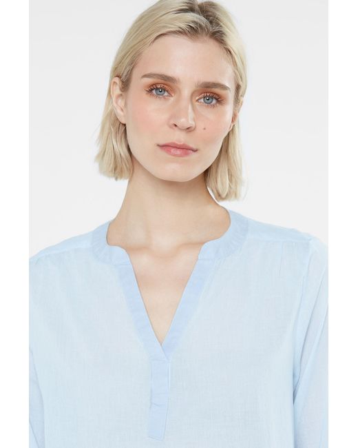 SENSES.THE LABEL Blue Bluse Bel:Luno Mit Tunika-Ausschnitt