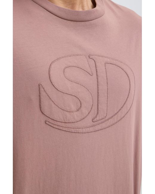 Solid Rundhalsshirt Sduncaster in Pink für Herren
