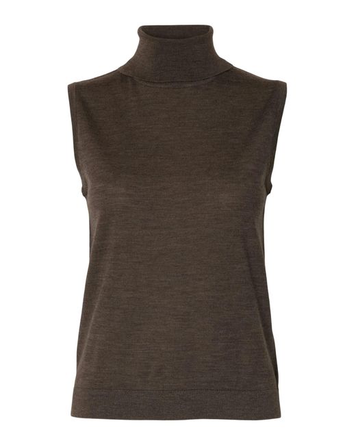 SELECTED Brown Stricktop Slfthea