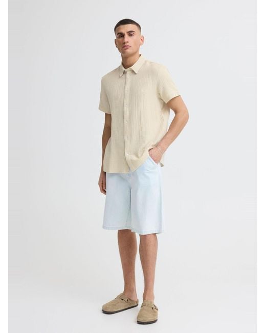 Solid Kurzarmhemd Sdiain in White für Herren