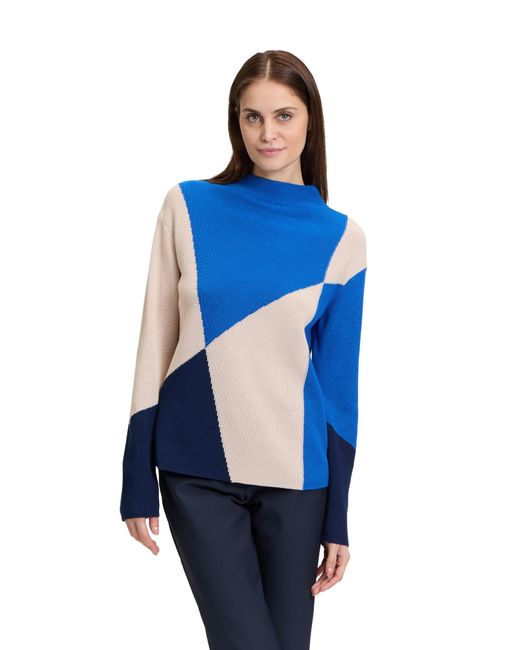 Betty Barclay Blue Feinstrickpullover Mit Intarsie