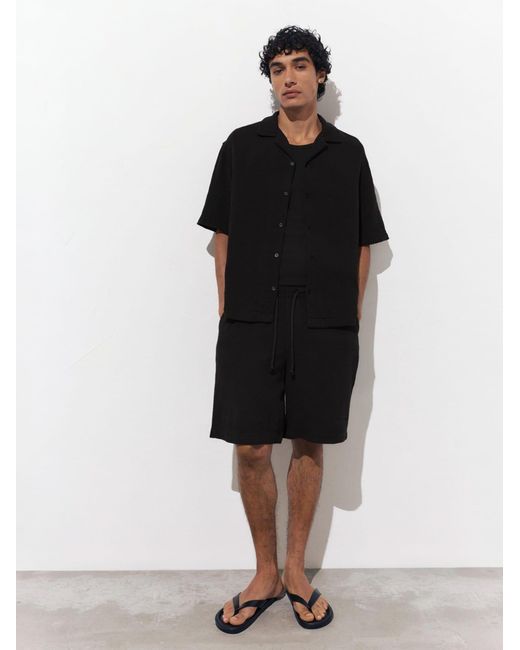 Pull&Bear Hemd in Black für Herren
