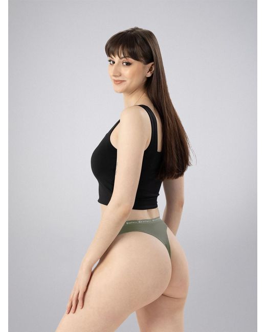 LEAFLETIC Green Slip Mid Rise Brazilian