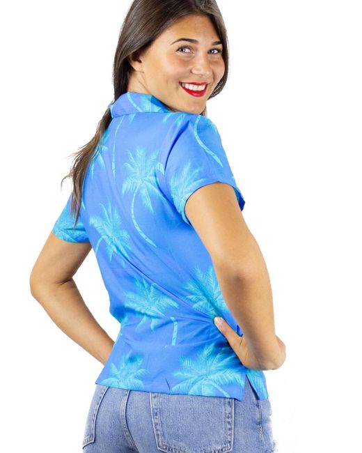 King Kameha Blue Bluse Palmshadow