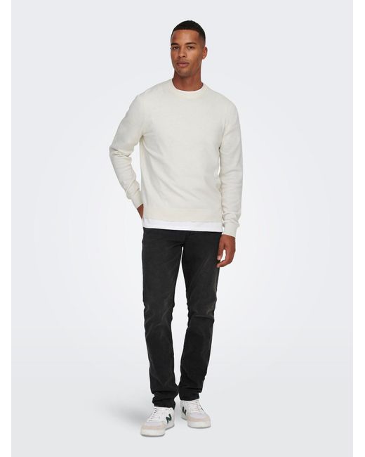 Only & Sons Pullover Onsrex in White für Herren