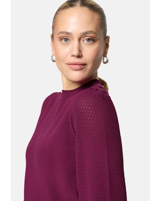 Zero Purple Feinstrickpullover Mit Puffärmeln