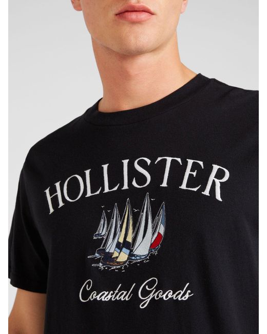 Hollister T-shirt 'coastal' in Black für Herren