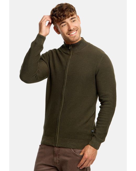 INDICODE Strickjacke in Green für Herren