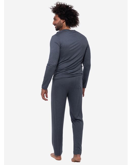 Mey Pyjama Lang Jefferson in Gray für Herren
