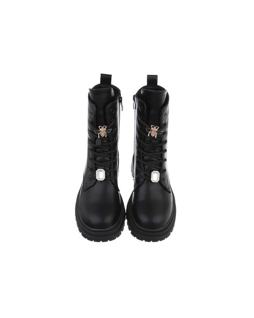 Ital-Design Black Schnürstiefelette