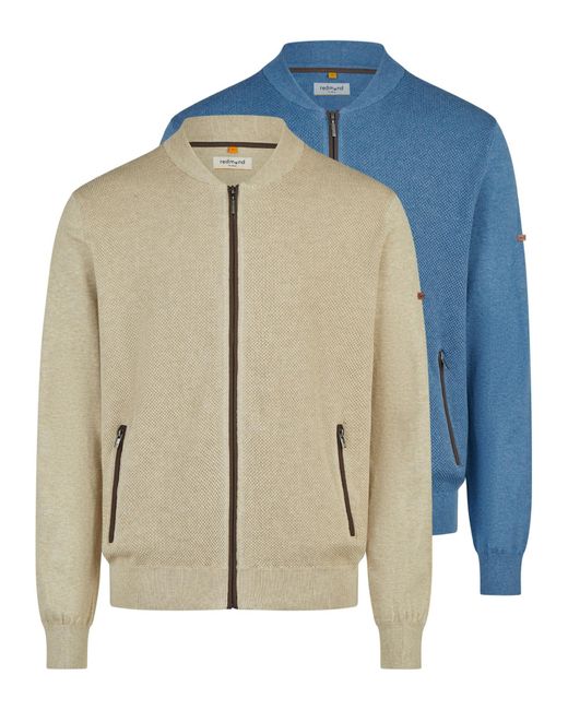Redmond Strickjacke Basic in Blue für Herren