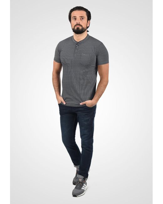 Solid Rundhalsshirt 'alfi' in Gray für Herren