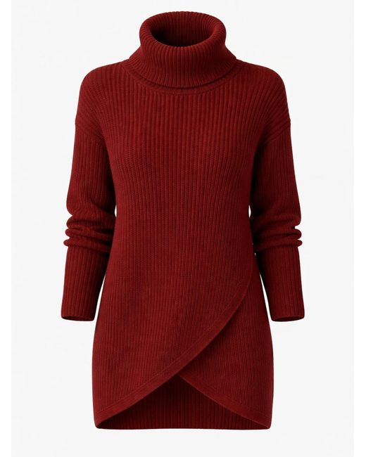 Worldclassca Red Pullover Rollkragen Pullover Lang
