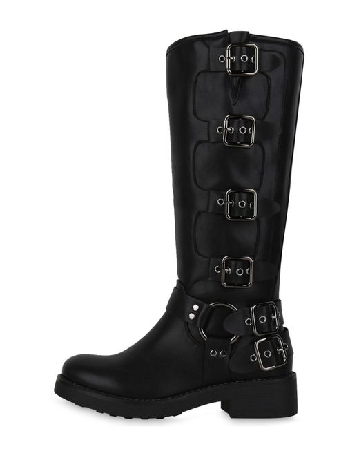 VAN HILL Black Bikerstiefel 'Amelia'