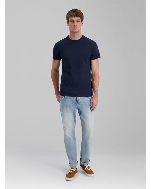 Timezone T-Shirt Basic in Blue für Herren