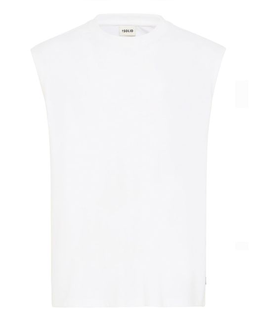 Solid Rundhalsshirt Sdbilo Mit Backprint in White für Herren