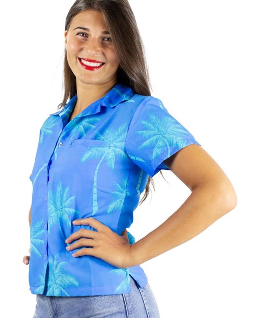 King Kameha Blue Bluse Palmshadow
