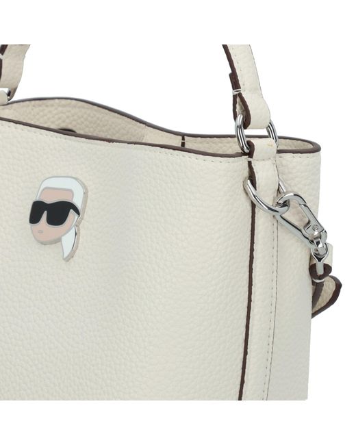 Karl Lagerfeld White Handtasche Ikon