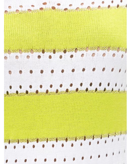 Passioni Yellow Pullover Strickpullover Mit Lochmuster